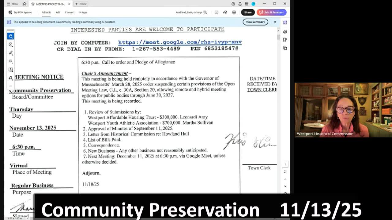 Community Preservation Committee 11-13-25